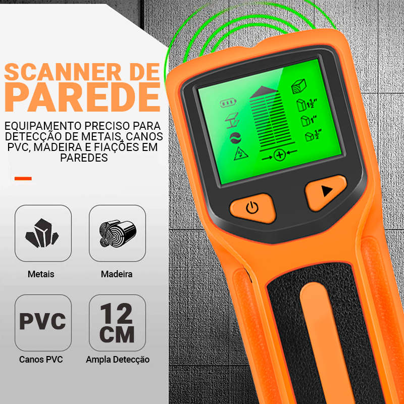 Scanner Profissional de Parede Para Metais Cano PVC Madeira e Fiação - Imagem 4