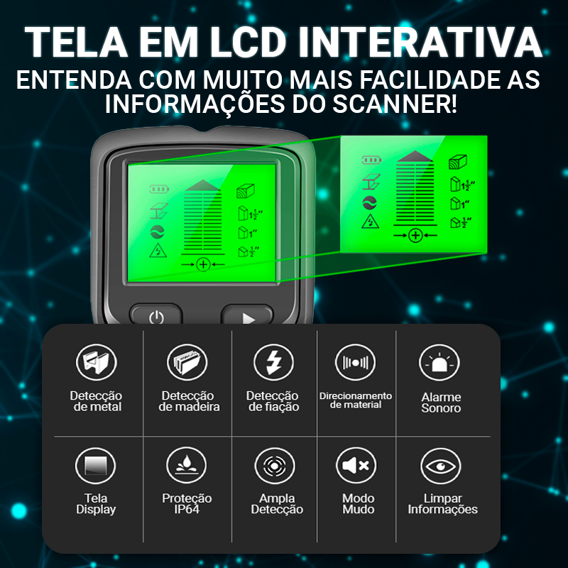 Scanner Profissional de Parede Para Metais Cano PVC Madeira e Fiação - Imagem 6