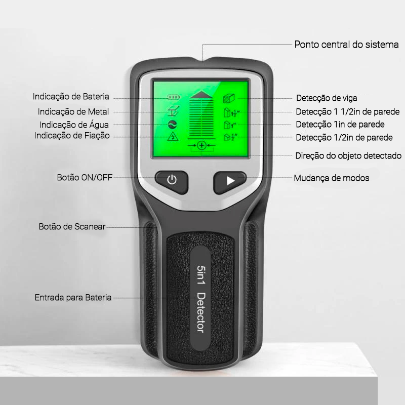 Scanner Profissional de Parede Para Metais Cano PVC Madeira e Fiação - Imagem 7